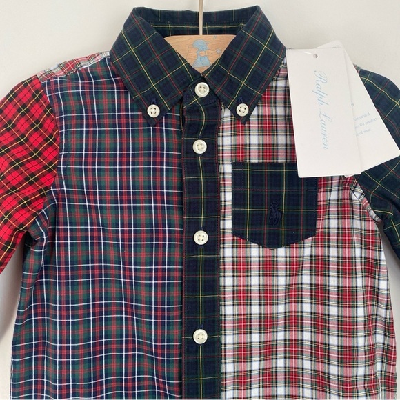 NWT Ralph Lauren Baby Plaid 100% Cotton Poplin Fun Coverall One Piece 9 Months - Picture 3 of 11